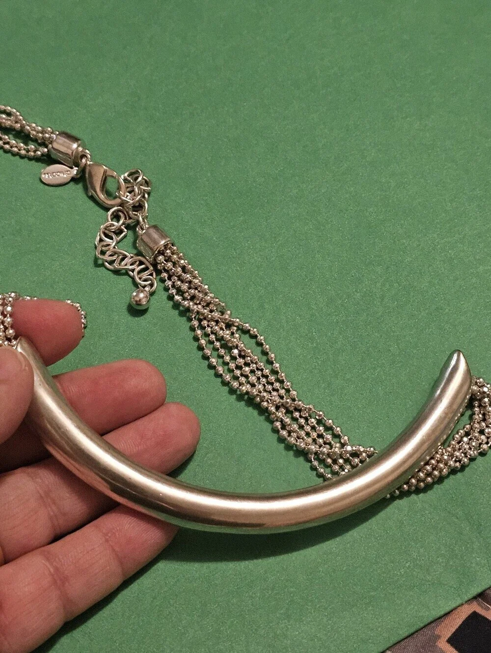 Chico's Silver Multi-Strand Bar Necklace